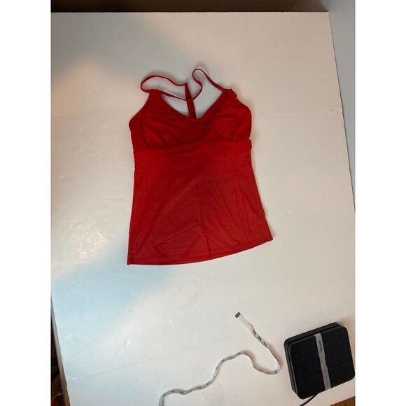 Athleta Strappy Top / Swim Top Swimsuit Tankini Red -- Size Small - Picture 1 of 9